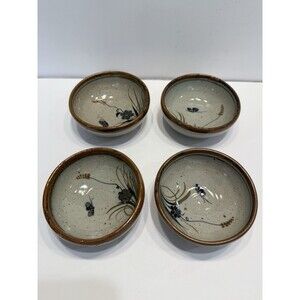 Teresa Duran Pottery XOCHIQUETZAL Tonala Butterfly 4 Mini Bowls Mexican 4"